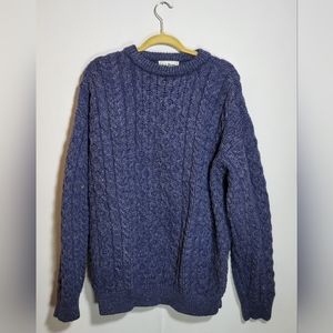 LL BEAN Vintage Wool Sweater | Irish Fisherman Cable | Pullover | size XL